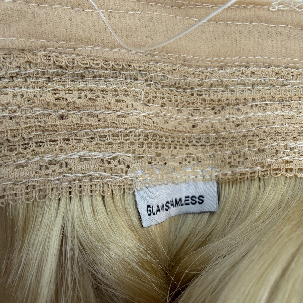Glam Seamless 20" Glam Band Halo Beach Blonde 613 New Remy Human Hair Extensions - Picture 4 of 7